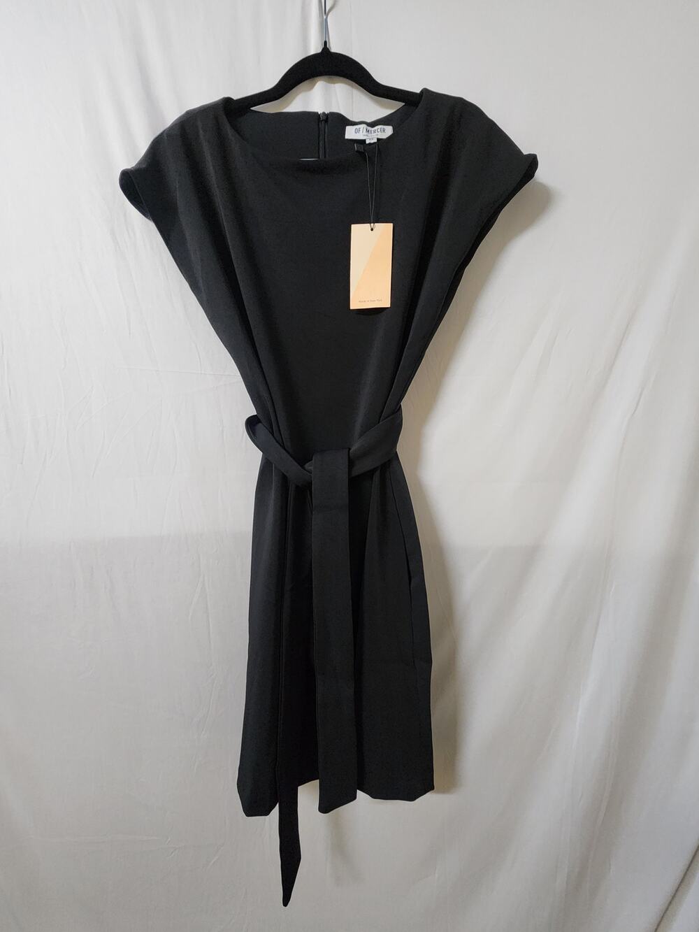 OF/Mercer Black Belted Shift Dress M NWT Minimalist Career Cocktail New York